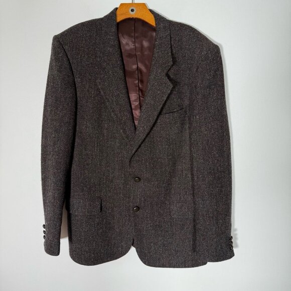 Vintage Harris Tweed Blazer Sport Coat Brown  ~42R - Picture 1 of 8